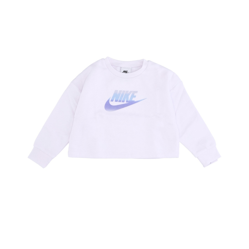 felpa girocollo bambina printed club crew WHITE