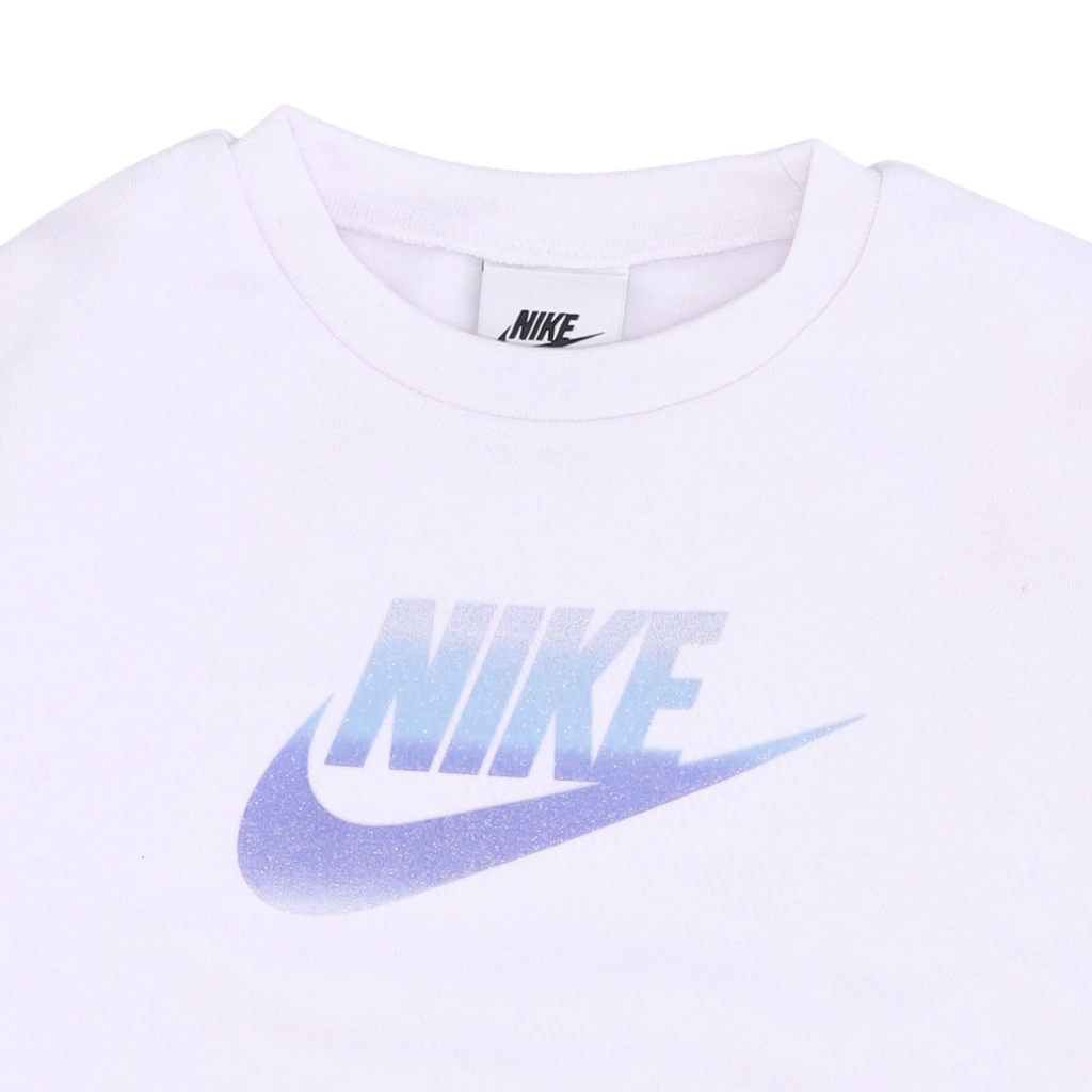 felpa girocollo bambina printed club crew WHITE