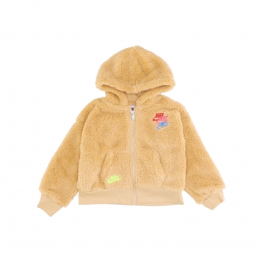 orsetto bambina full zip fleece hoodie SESAME