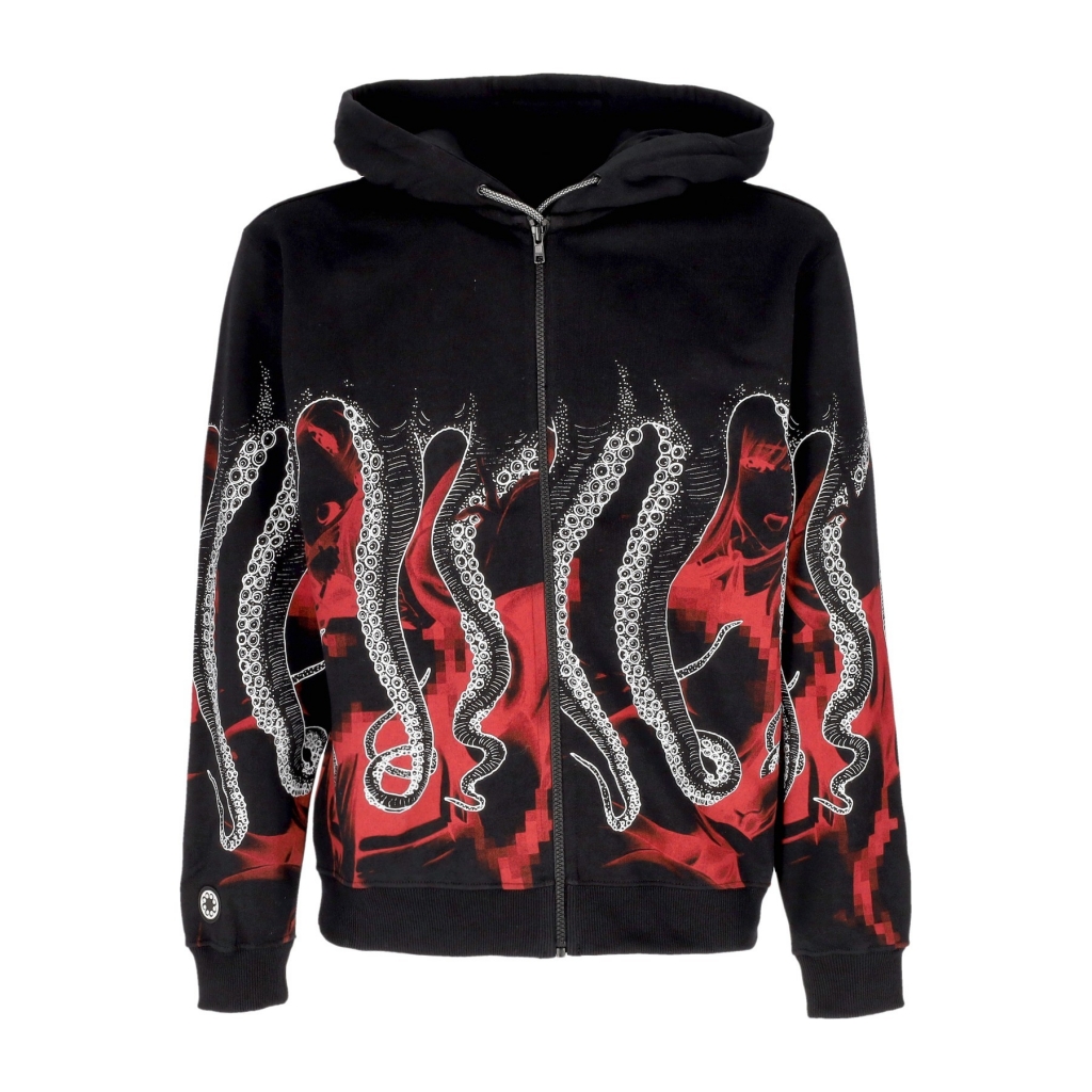 felpa cappuccio zip uomo hentai zip hoodie BLACK