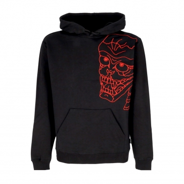 felpa cappuccio uomo skull hoodie BLACK