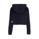 felpa cappuccio corta donna sportswear fleece pullover crop hoodie BLACK