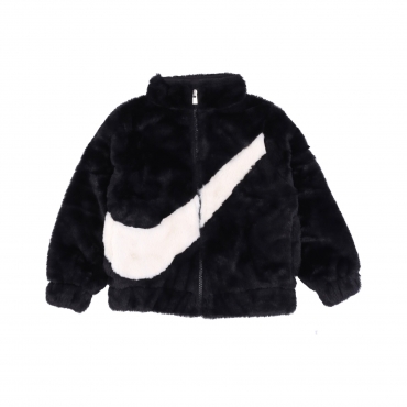 pelliccia bambina big swoosh faux fur jacket BLACK/WHITE