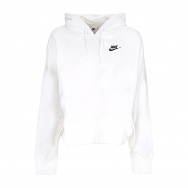 felpa cappuccio donna sportswear club fleece oversized hoodie ssnl WHITE/BLACK