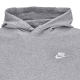 maglietta manica lunga uomo sportswear club jersey hoodie DK GREY HEATHER/WHITE