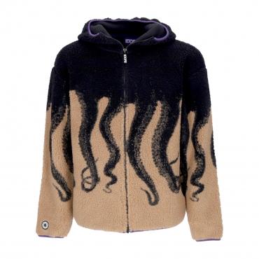 orsetto uomo sherpa zip hood sweatshirt BLACK/BEIGE
