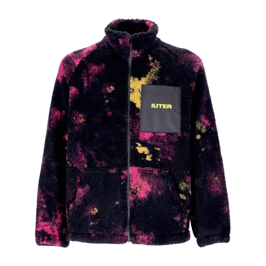 orsetto uomo tie dye fur zip neck PURPLE