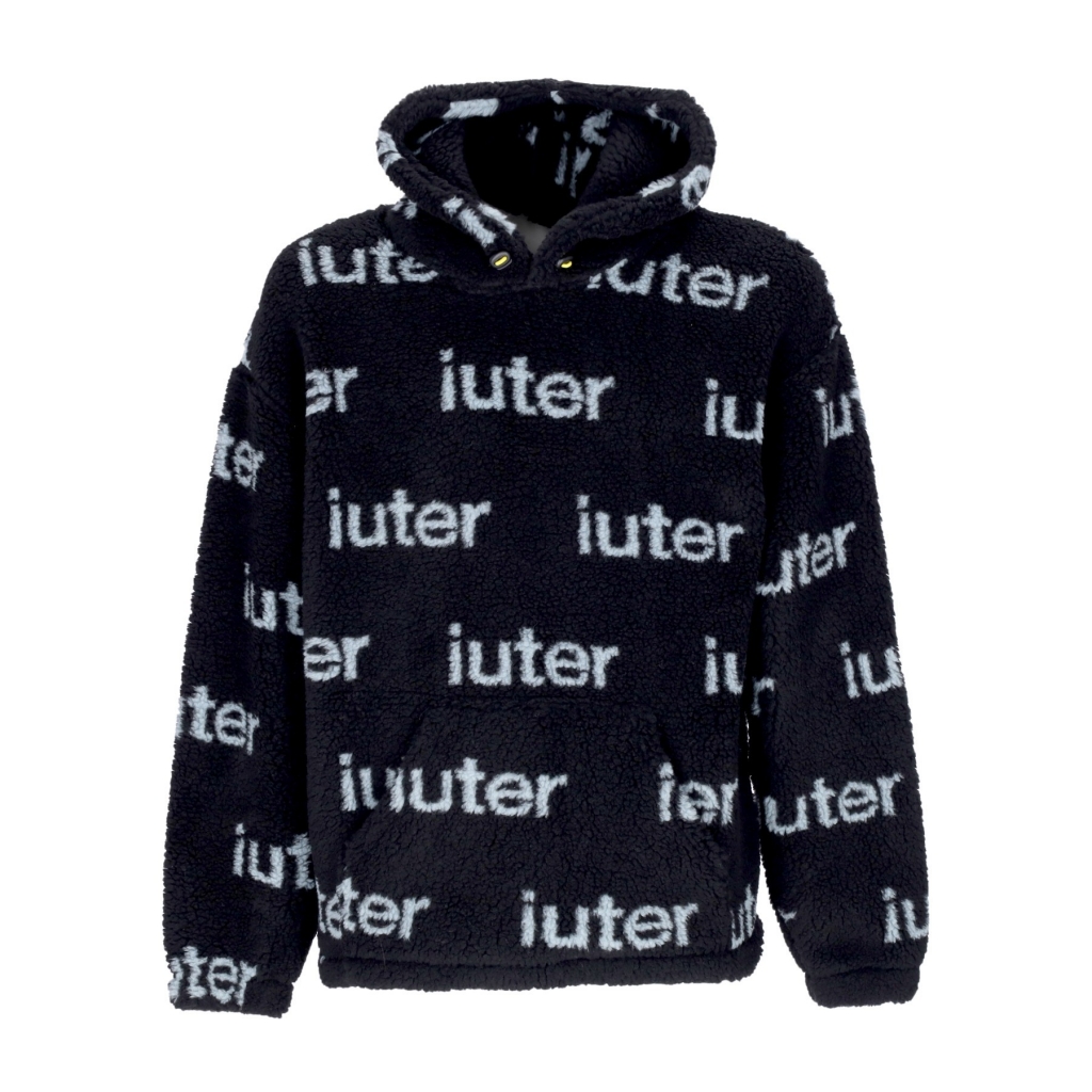 felpa cappuccio uomo script fur hoodie BLACK