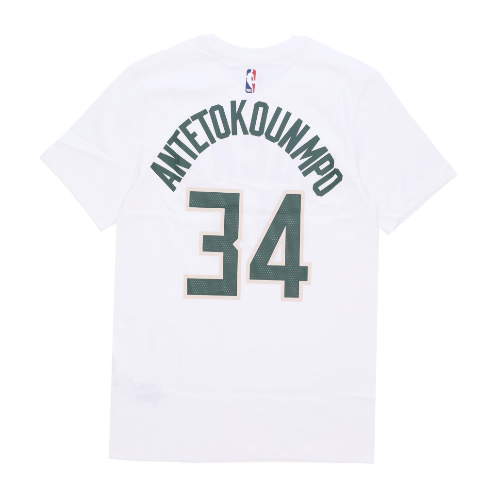 maglietta uomo nba essential tee no 34 giannis antetokounmpo milbuc WHITE