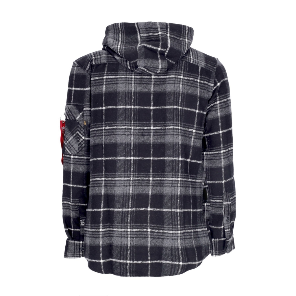 camicia manica lunga cappuccio uomo 45 p hooded BLACK/GREY