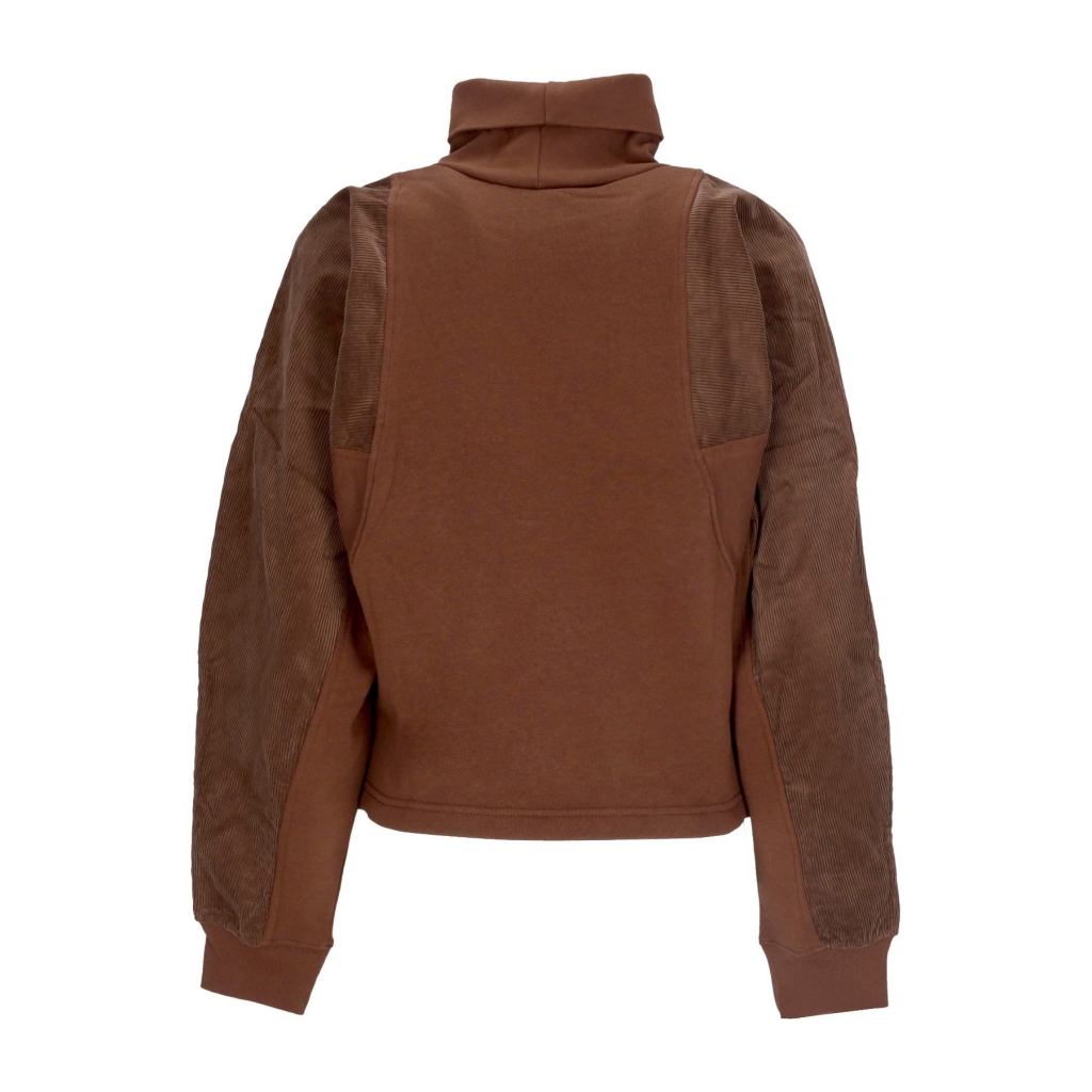 felpa collo alto donna sportswear air corduroy fleece top CACAO WOW/ALE BROWN