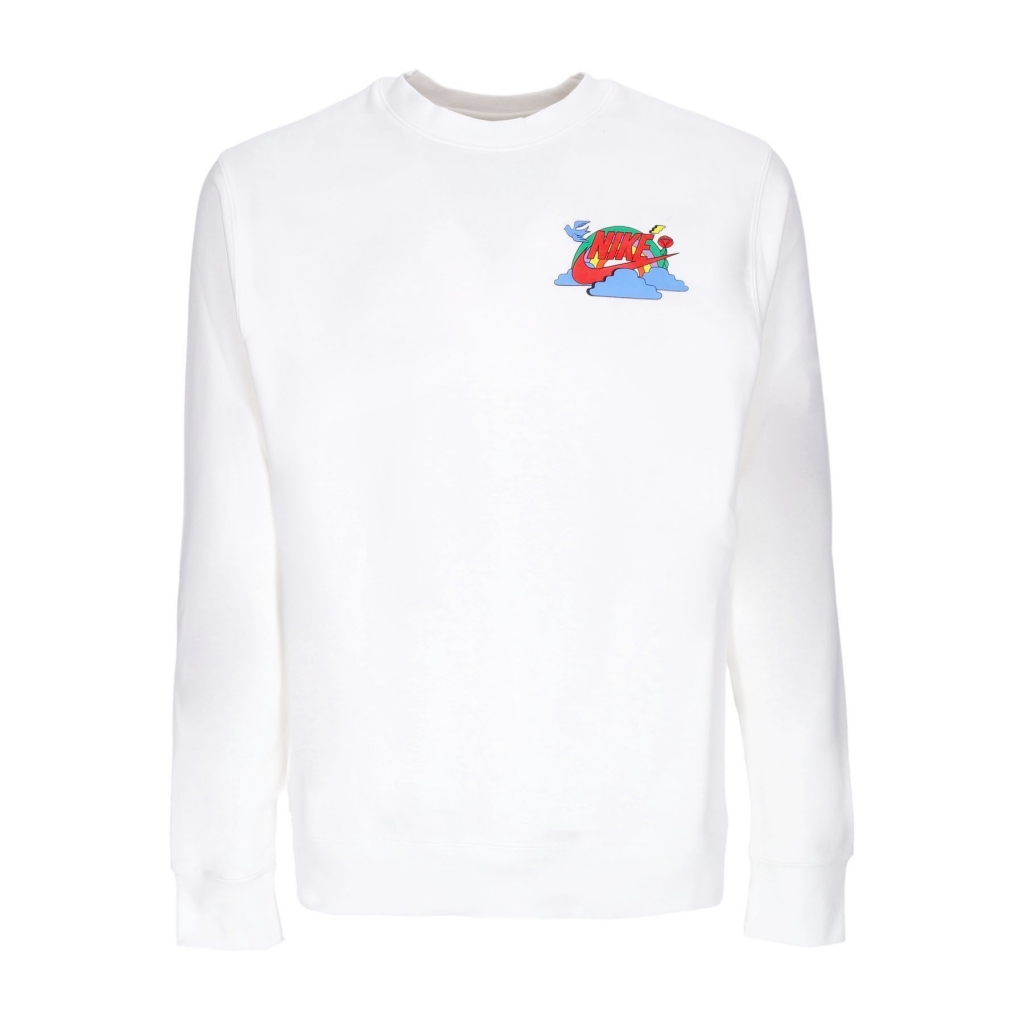 felpa girocollo uomo sportswear swoosh spirit fleece crewneck WHITE