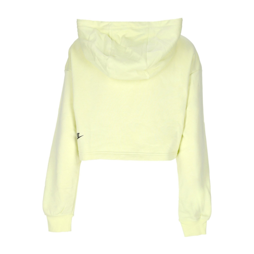felpa cappuccio corta donna sportswear fleece pullover crop hoodie LUMINOUS GREEN