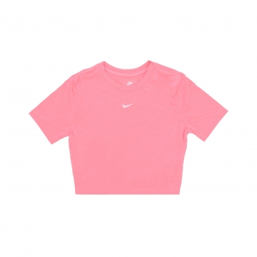 maglietta donna sportswear essential slim-fit crop tee CORAL CHALK/WHITE