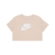 maglietta corta donna essential crop icon tee SANDDRIFT/WHITE