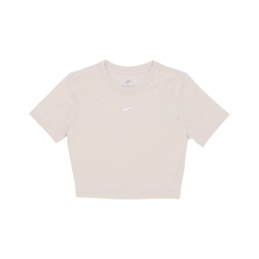 maglietta donna sportswear essential slim-fit crop tee LT OREWOOD BRN/WHITE