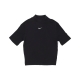 maglietta donna w sportswear essentials rib mock neck tee BLACK/WHITE