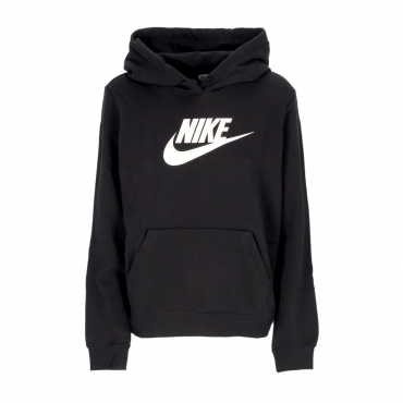 felpa cappuccio donna w sportswear club fleece gx std hoodie BLACK/WHITE