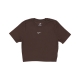 maglietta corta donna w sportswear essential slim-fit crop tee BAROQUE BROWN/WHITE