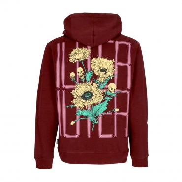 felpa cappuccio uomo spine skulls hoodie BURGUNDY