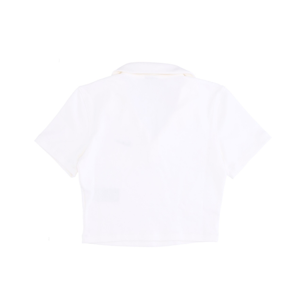 polo manica corta donna sportswear essential polo crop top WHITE/BLACK