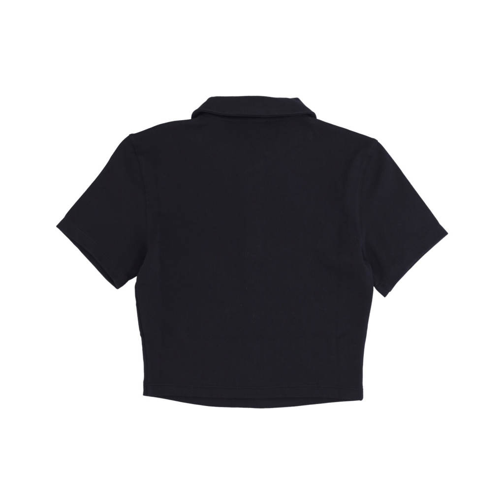 polo manica corta donna sportswear essential polo crop top BLACK/WHITE