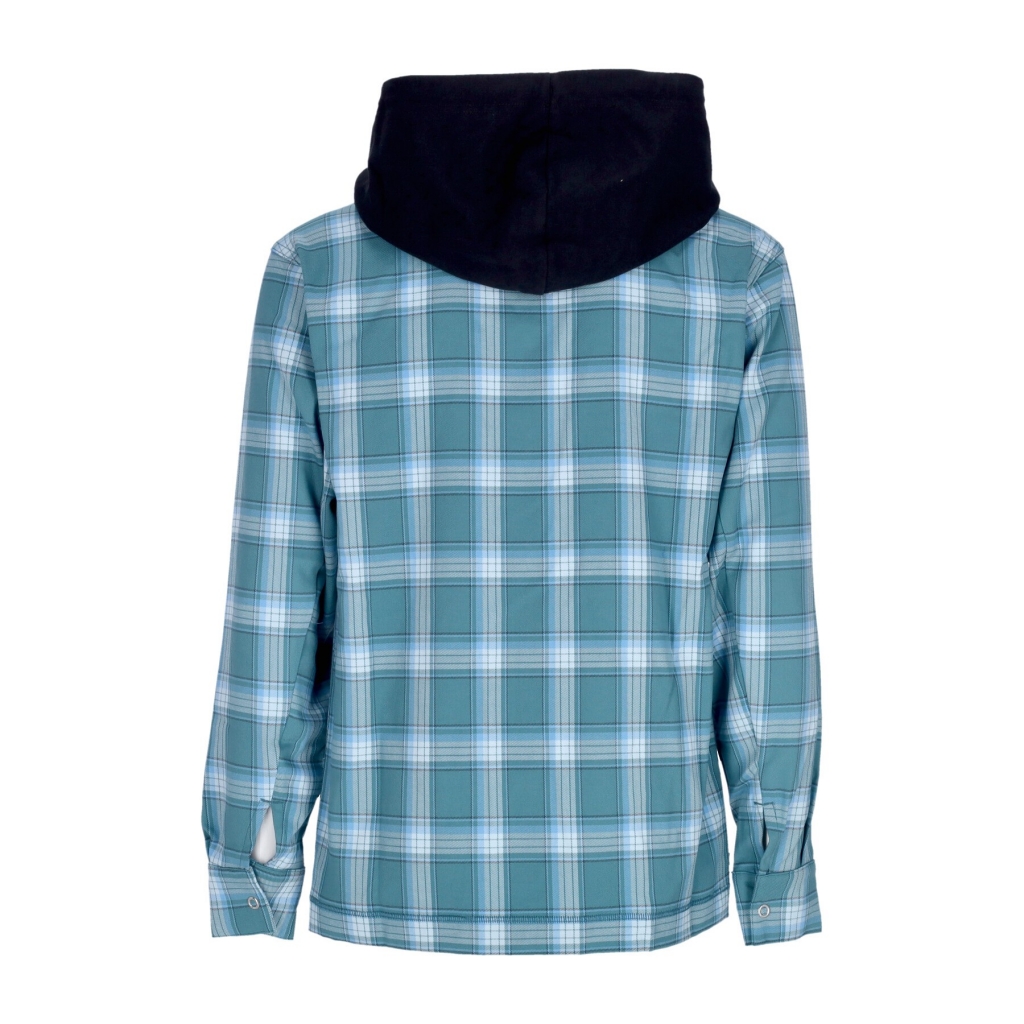 camicia manica lunga cappuccio uomo nba kevin durant flannel hoodie MINERAL TEAL/BLACK/PALE IVORY/HOT PUNCH
