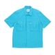 camicia manica corta uomo peter detail pocket twill shirt LAKE BLUE