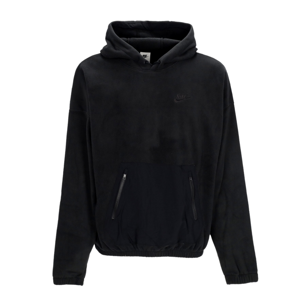 felpa cappuccio uomo club+ fleece polar hoodie BLACK/BLACK