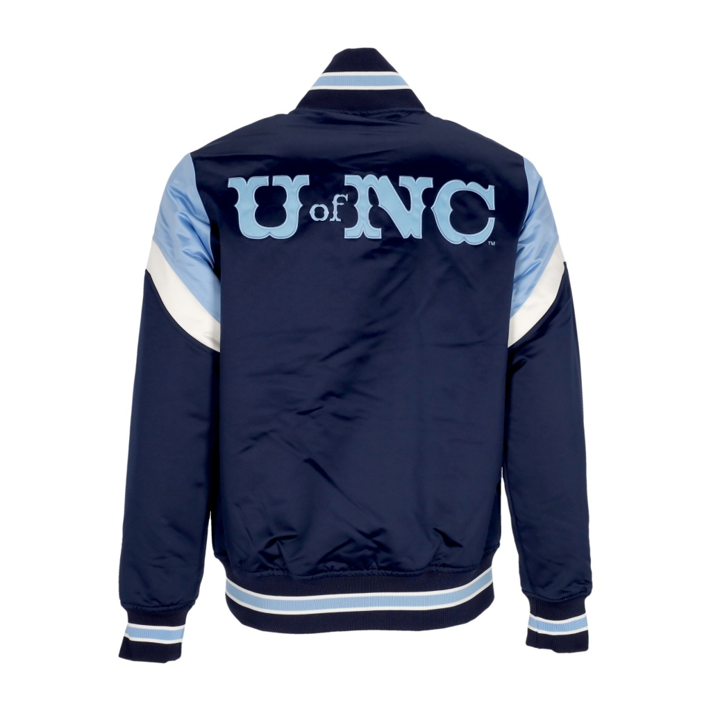 giubbotto bomber uomo ncaa heavyweight satin jacket unchee LIGHT BLUE