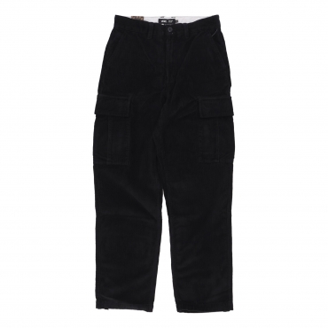 pantalone lungo uomo service cargo cord loose tapered pant BLACK