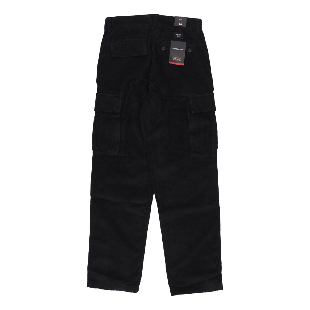 pantalone lungo uomo service cargo cord loose tapered pant BLACK