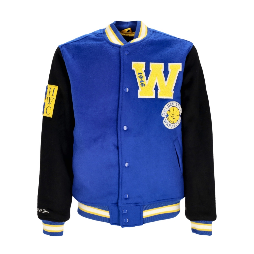 giubbotto college uomo nba team legacy varsity jacket golwar ROYAL/BLACK