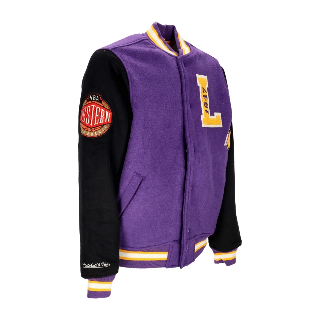 giubbotto college uomo nba team legacy varsity jacket loslak PURPLE/BLACK