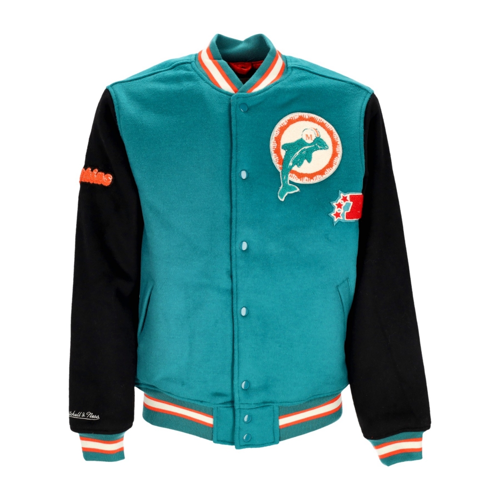 giubbotto college uomo nfl team legacy varsity jacket miadol TEAL/BLACK