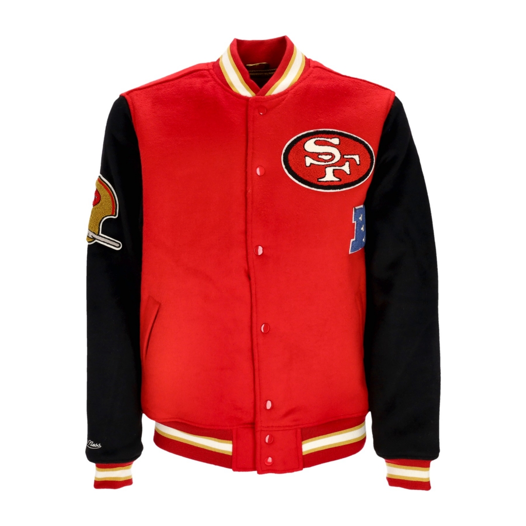 giubbotto college uomo nfl team legacy varsity jacket saf49e RED/BLACK