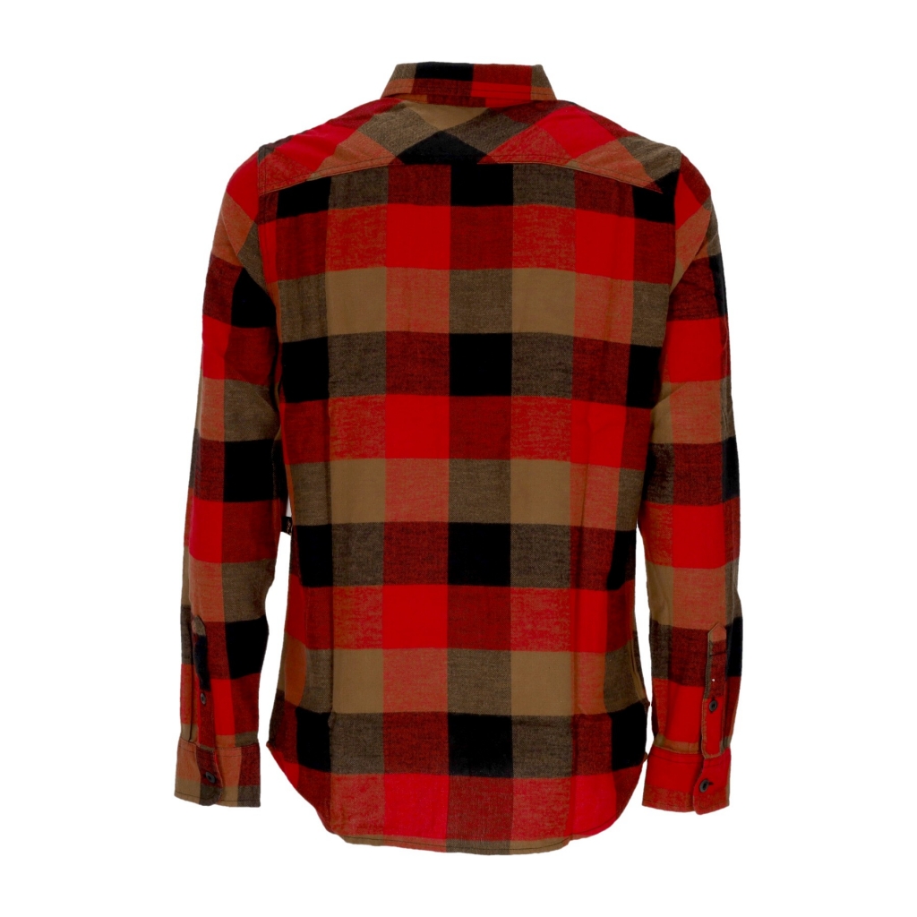 camicia manica lunga uomo box flannel shirt CHILI PEPPER/SEPIA