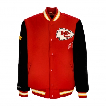 giubbotto college uomo nfl team legacy varsity jacket kanchi RED/BLACK