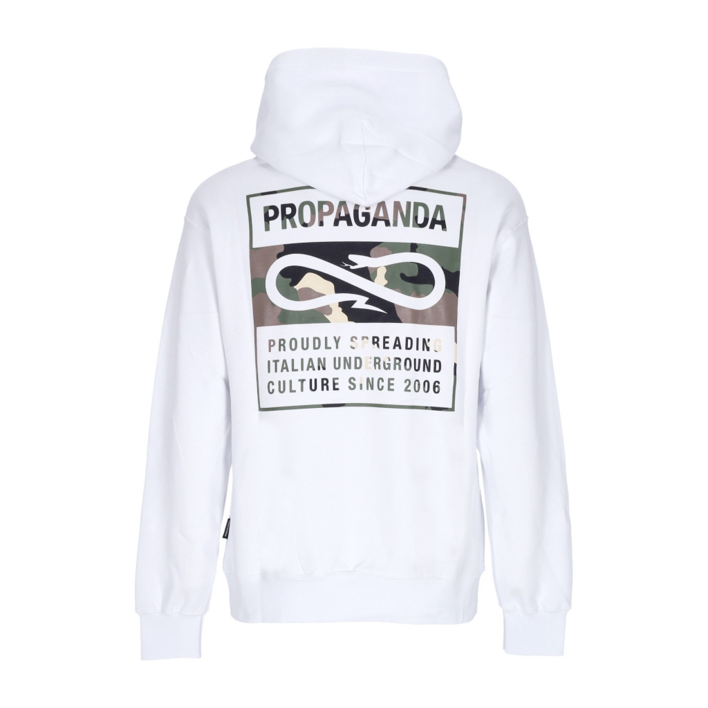 felpa cappuccio uomo logo label hoodie WHITE