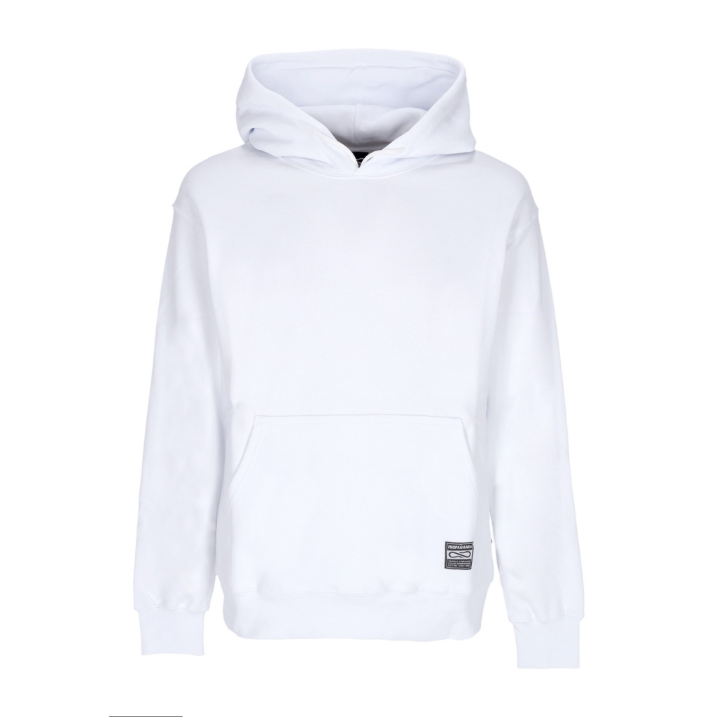 felpa cappuccio uomo logo label hoodie WHITE