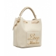 Bucket bag con logo crema