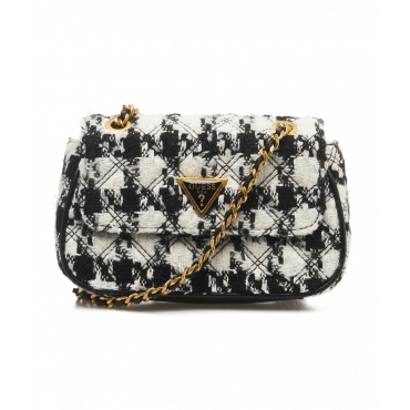 Mini borsa in tweed Giully bianco