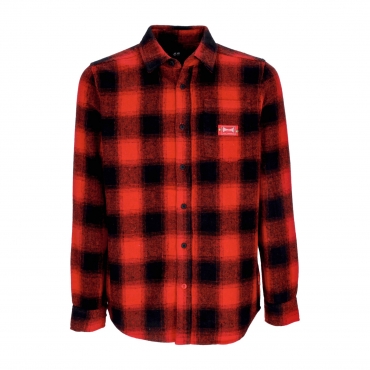 camicia manica lunga uomo indy flannel x independent RED