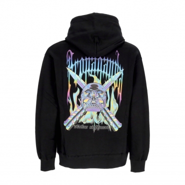 felpa cappuccio uomo rainbow hoodie BLACK