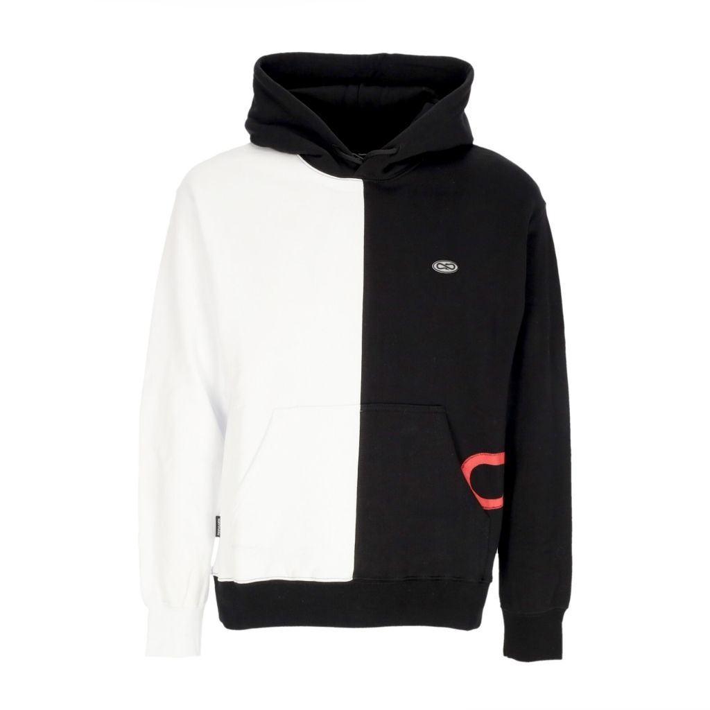 felpa cappuccio uomo logo double hoodie WHITE/BLACK