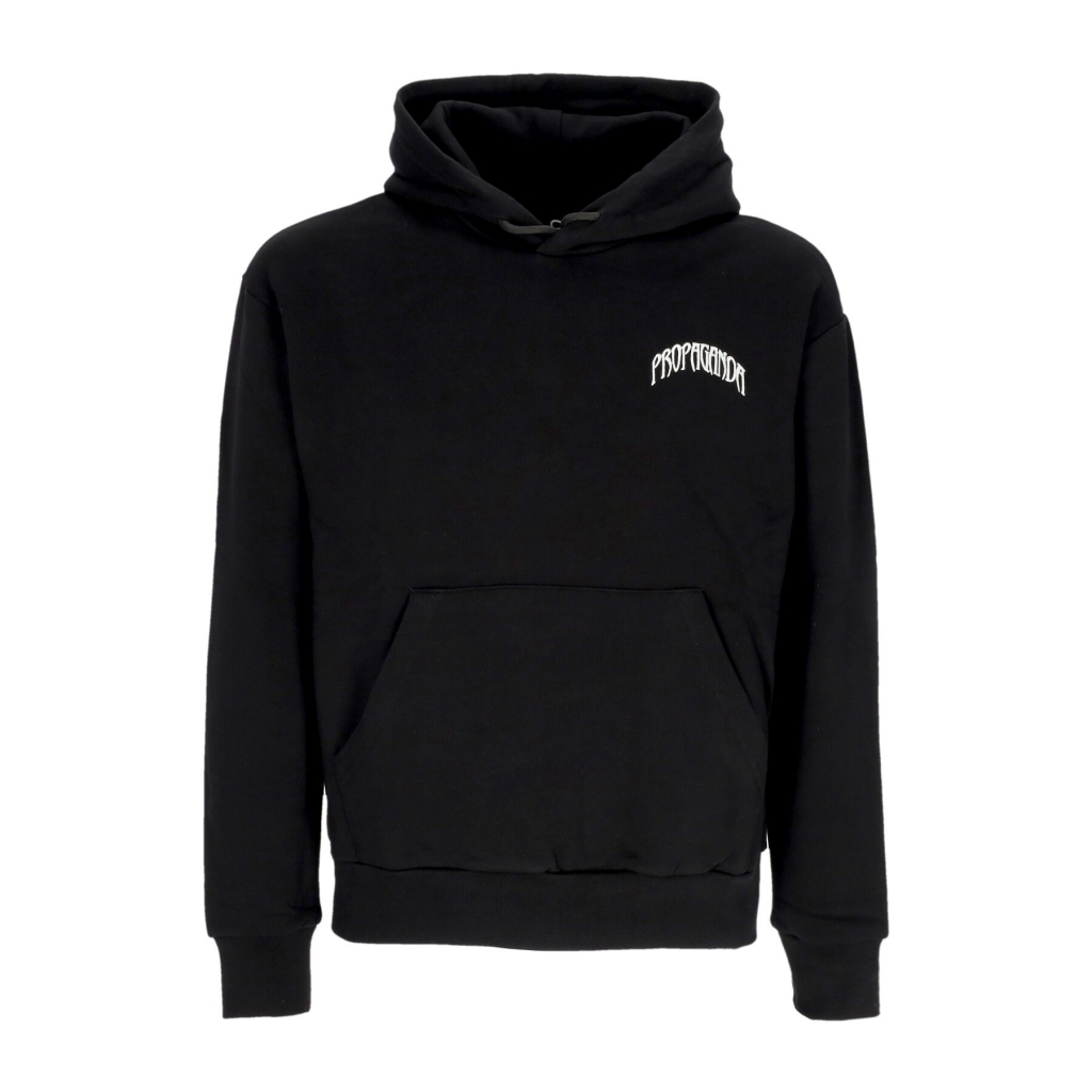 felpa cappuccio uomo triangle web hoodie BLACK