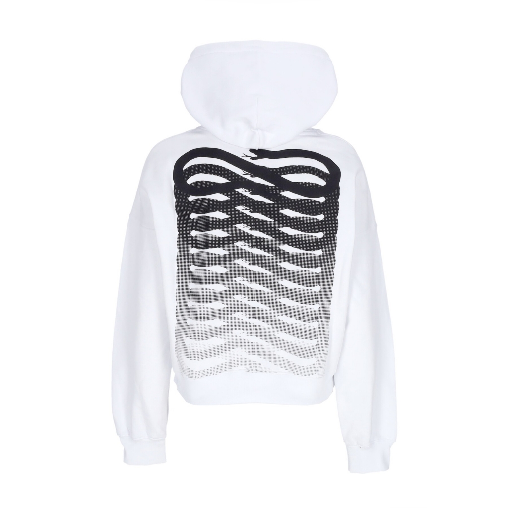 felpa cappuccio corta donna w ribs hoodie WHITE