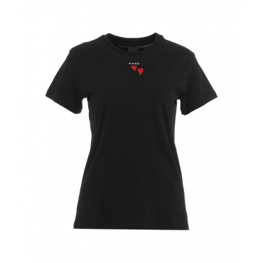 T-shirt con logo ricamato nero