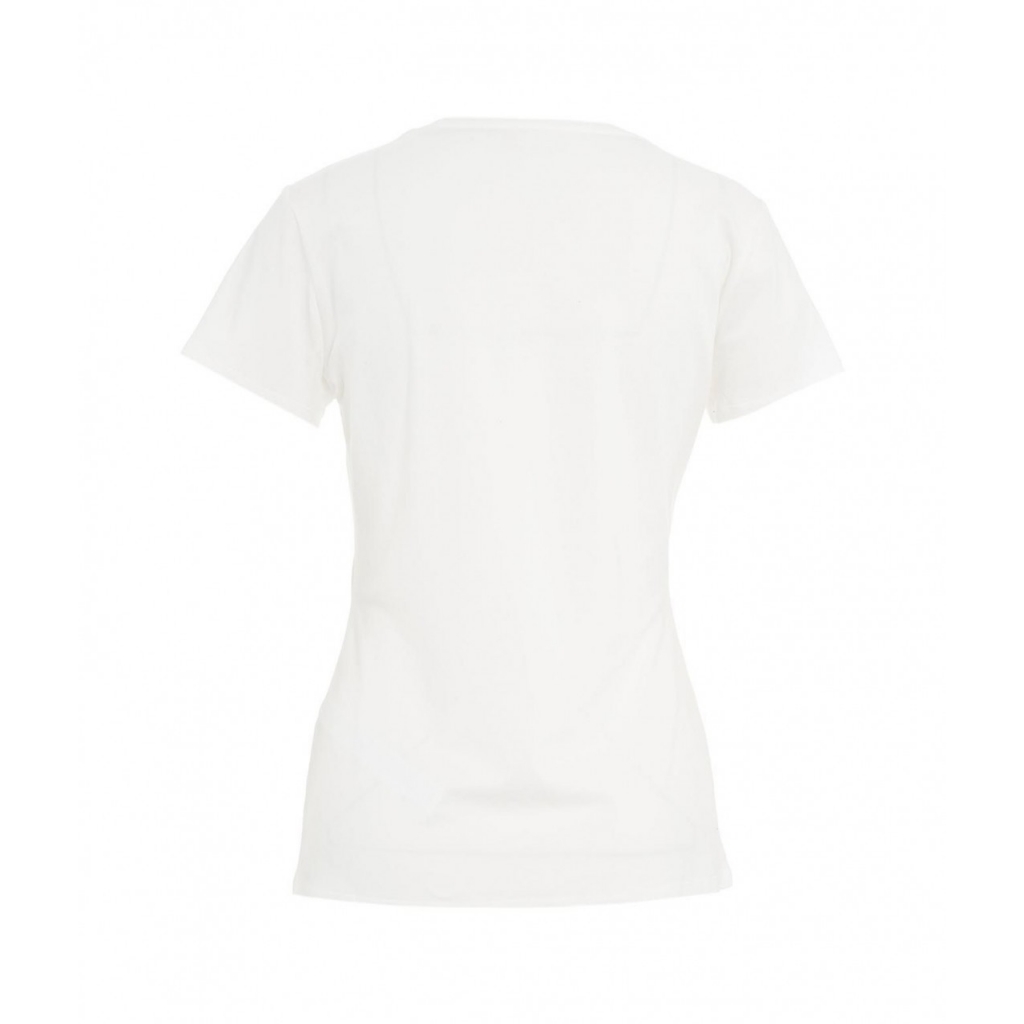 T-shirt con applicazione glitter bianco