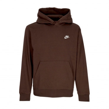 felpa cappuccio uomo club hoodie pullover basketball BAROQUE BROWN/BAROQUE BROWN/WHITE